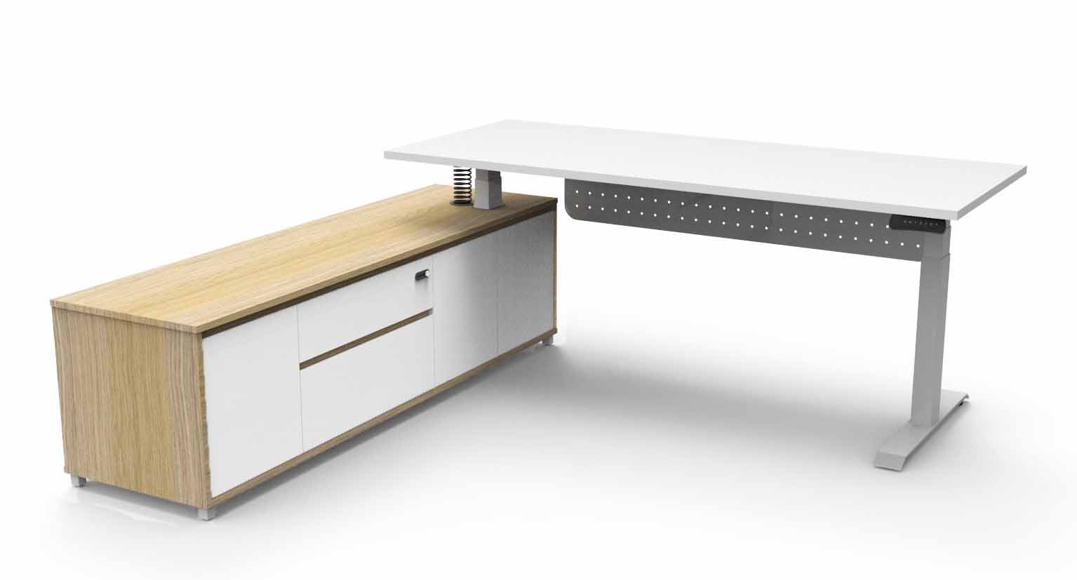Boost+ Height Adjustable Executive Desk - with Modesty